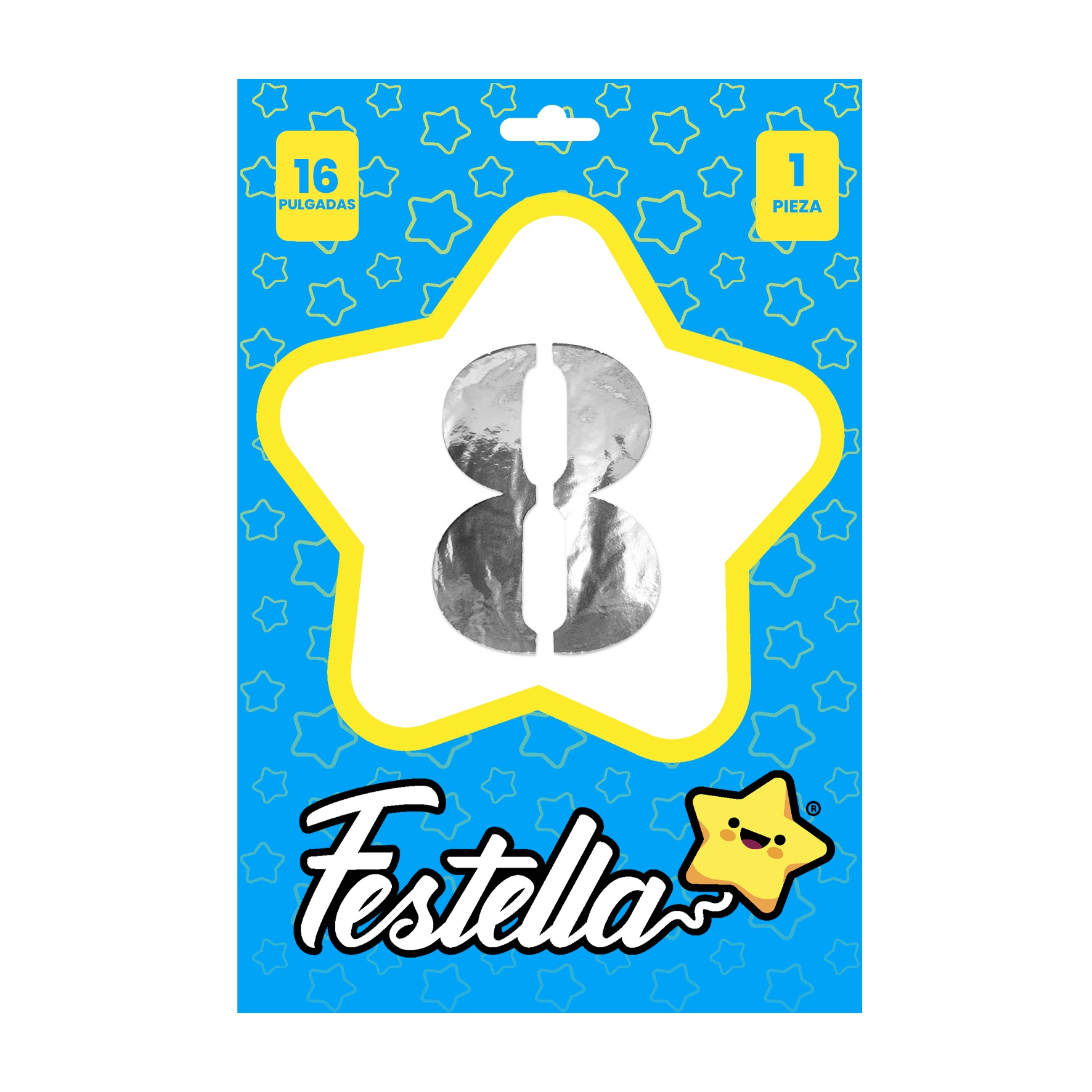 GLOBO PLATEADO 16" #8 (PQTX25)