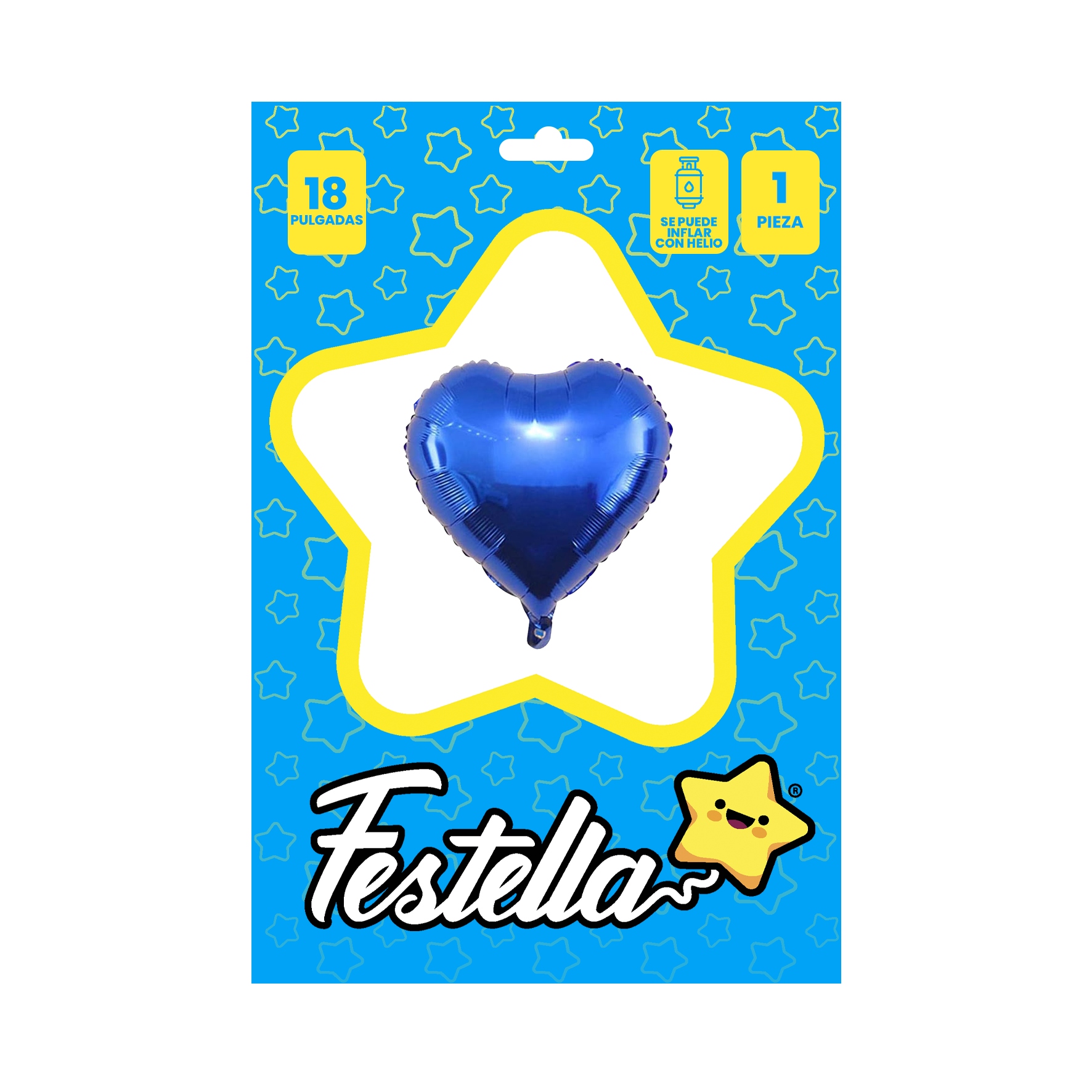 GLOBO CORAZON AZUL CARTON 18"