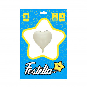 GLOBO CORAZON CREMA CARTON 18"(PQTX25)