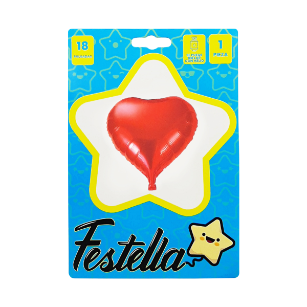 GLOBO CORAZON ROJO CARTON 18" (PQTX25)