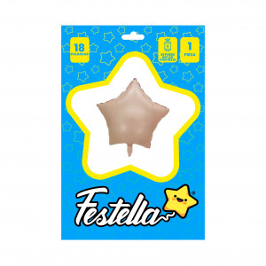GLOBO ESTRELLA CARAMELO CARTON 18"(PQTX25)