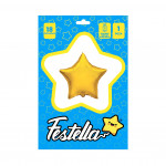 GLOBO ESTRELLA DORADO CARTON 18"(PQTX25)