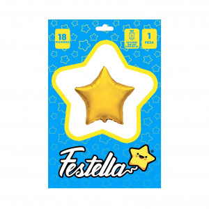 GLOBO ESTRELLA DORADO CARTON 18"(PQTX25)