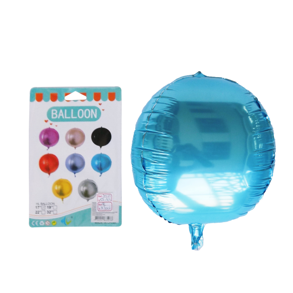 GLOBO REDONDO NEGRO 18"(PQTX25)