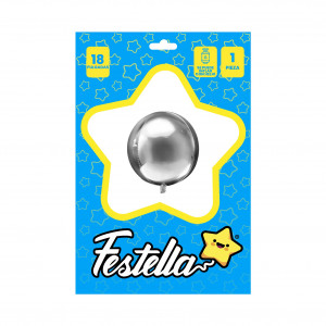 GLOBO REDONDO PLATEADO 18"