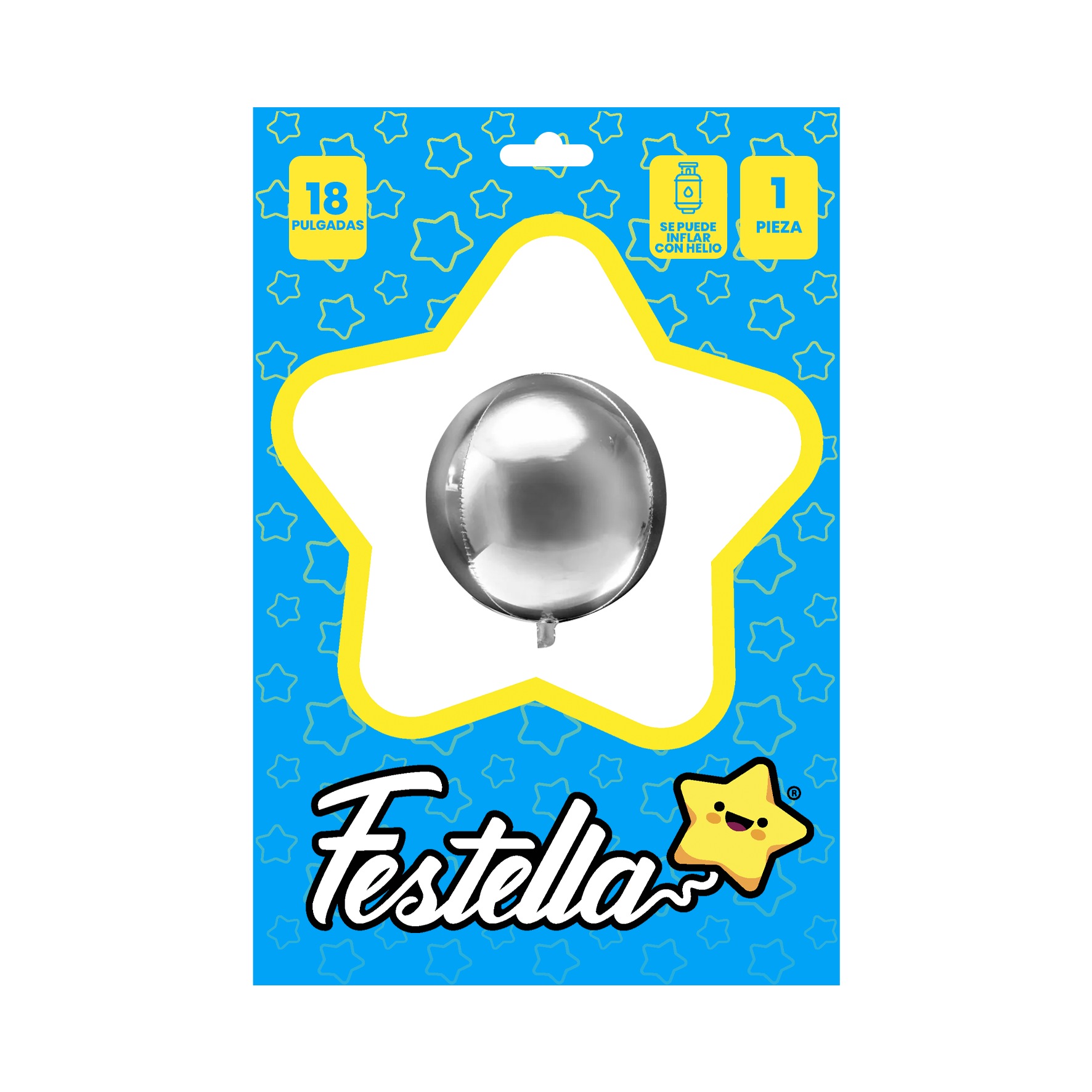 GLOBO REDONDO PLATEADO 18"