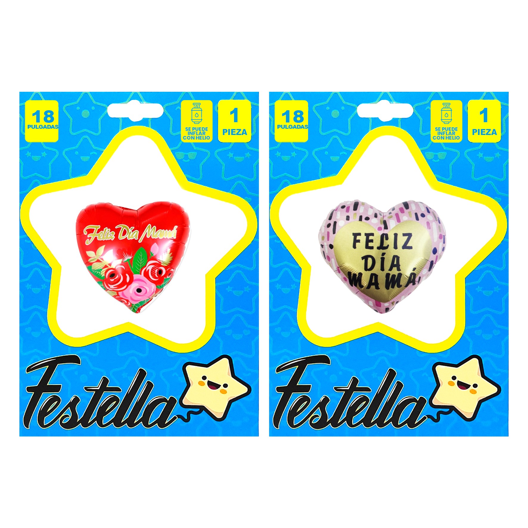 GLOBO CORAZON FELIZ DIA MAMA 18":