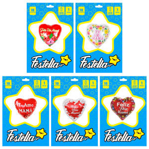 GLOBO CORAZON FELIZ DIA MAMA 18":