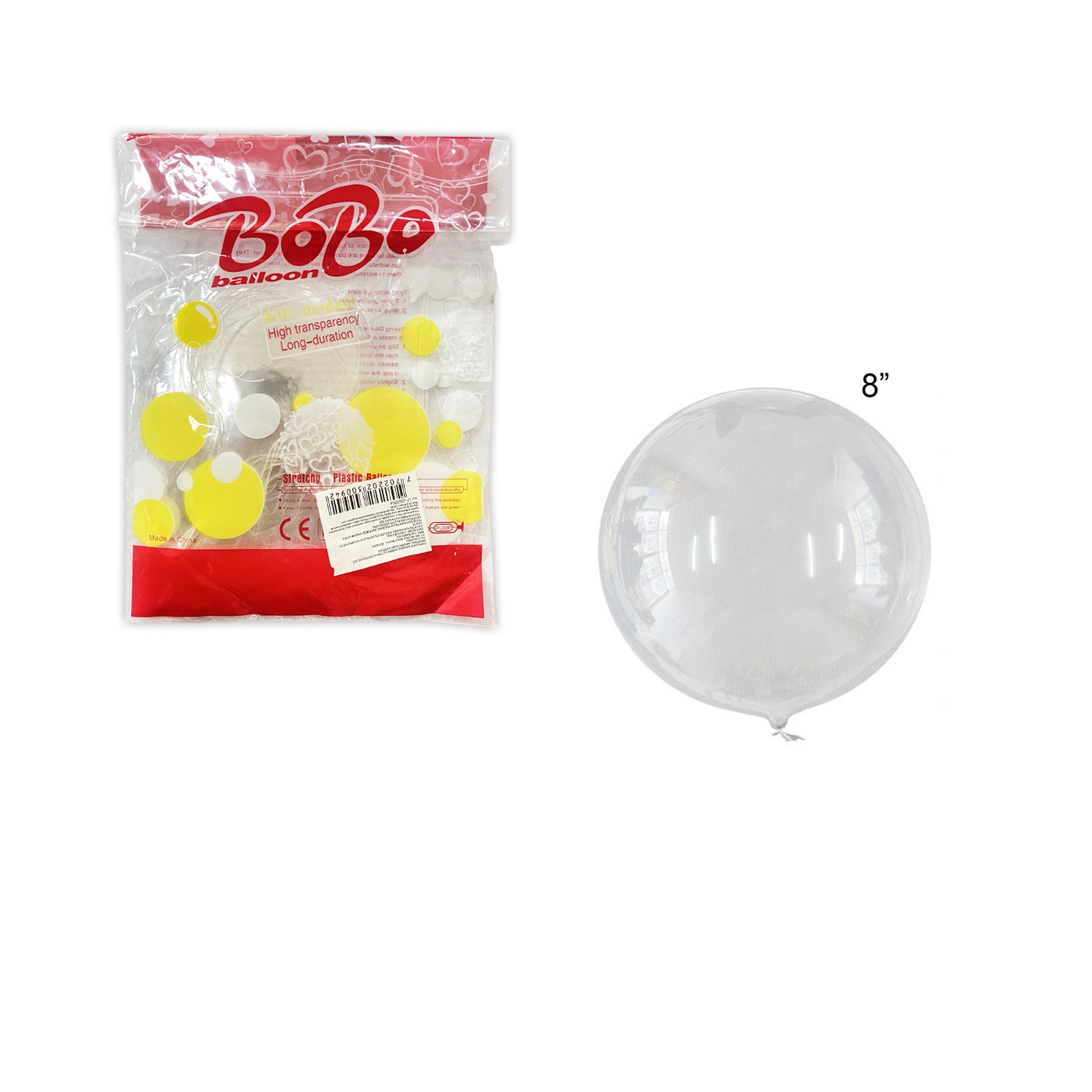 GLOBO BURBUJA REDONDO 8" (PQTX50)
