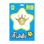 GLOBO CORONA DORADO 24"(PQTX25)