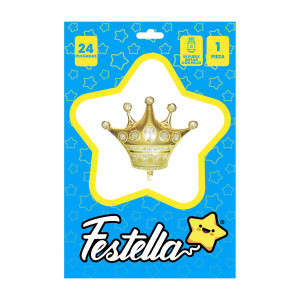 GLOBO CORONA DORADO 24"(PQTX25)