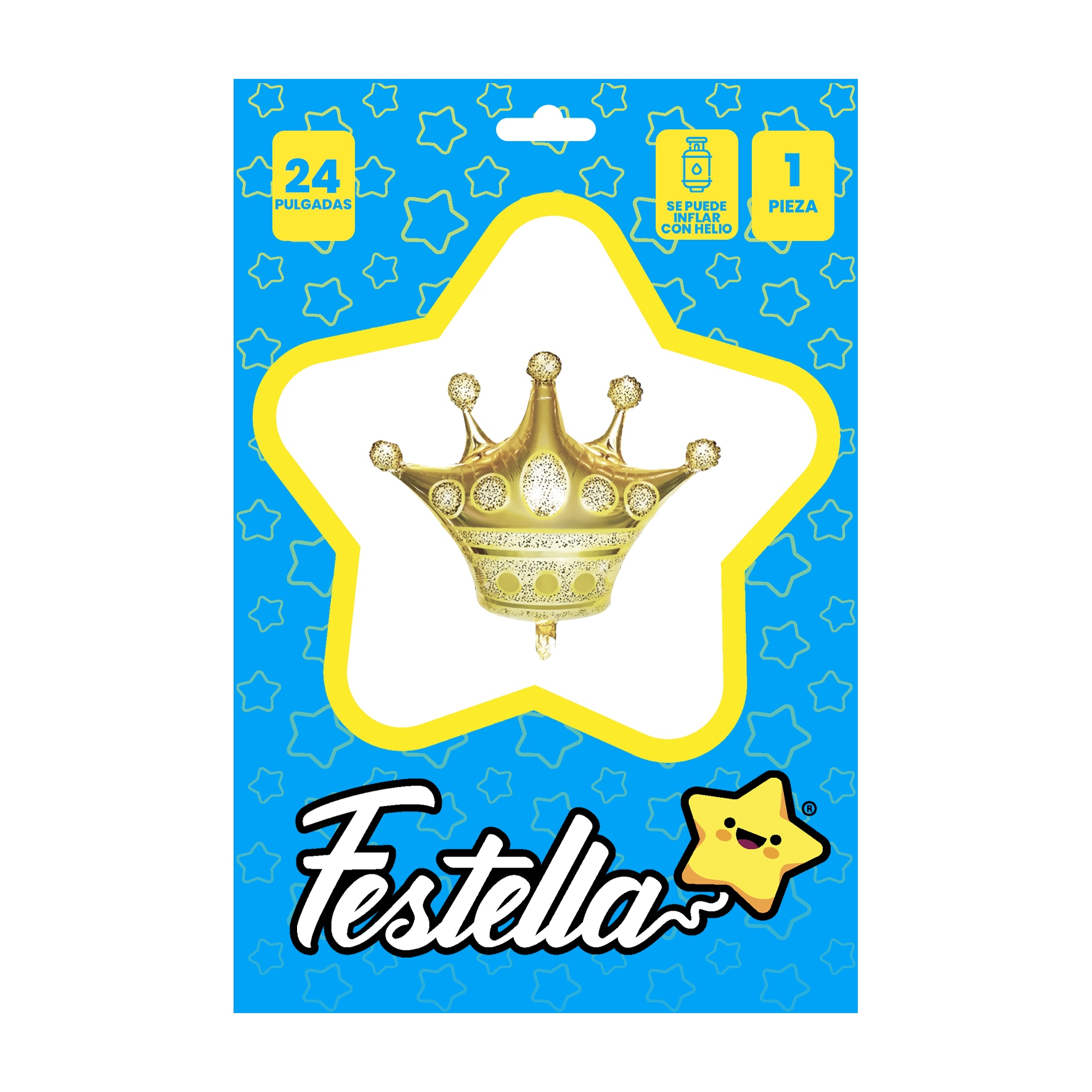 GLOBO CORONA DORADO 24"(PQTX25)