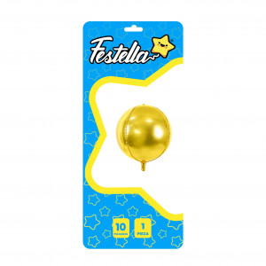 GLOBO REDONDO DORADO 10"(PQTX25)