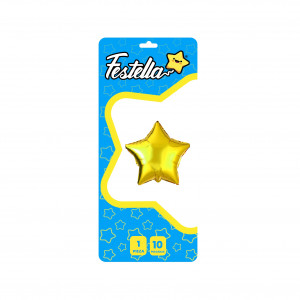 GLOBO ESTRELLA DORADO 10" CARTON (PQTX25)