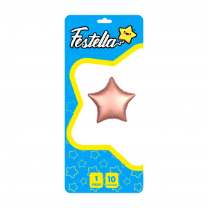 GLOBO ESTRELLA PALO ROSA 10" CARTON (PQTX25)