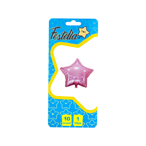 GLOBO ESTRELLA ROSADO 10" CARTON (PQTX25)