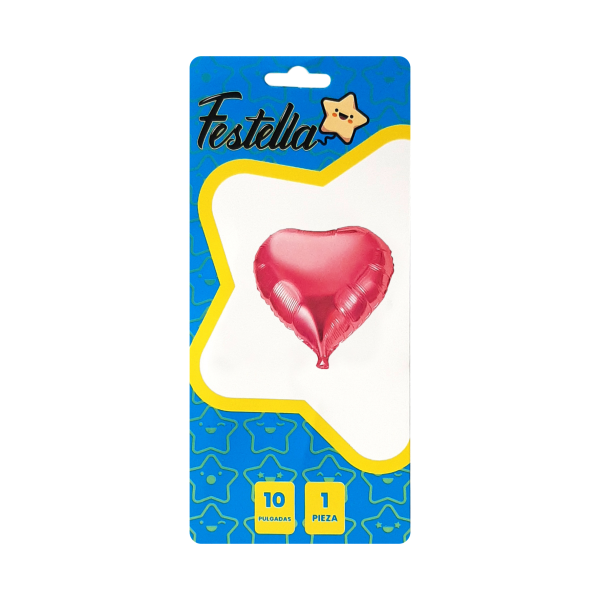 GLOBO CORAZON FUCSIA 10" CARTON (PQTX25)