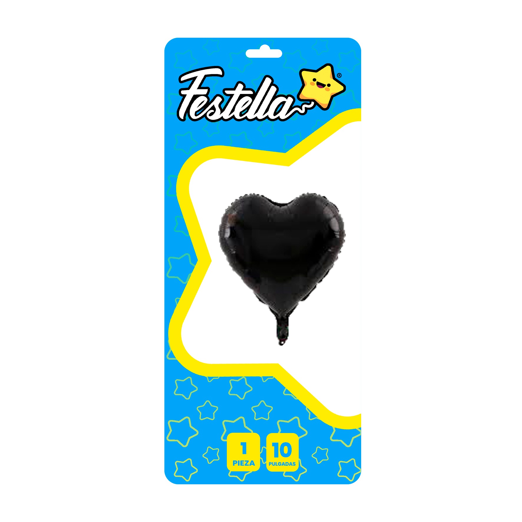 GLOBO CORAZON NEGRO 10" CARTON(PQTX25)