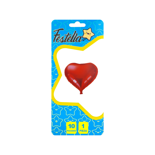 GLOBO CORAZON ROJO 10" CARTON (PQTX25)