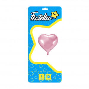 GLOBO CORAZON ROSADO 10" CARTON (PQTX25)