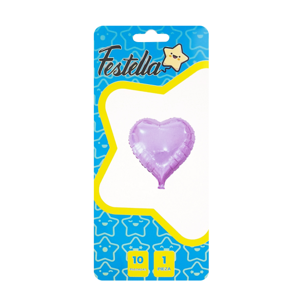 GLOBO CORAZON ROSADO 10" CARTON (PQTX25)