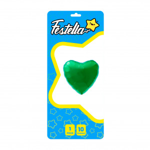 GLOBO CORAZON VERDE 10" CARTON (PQTX25)