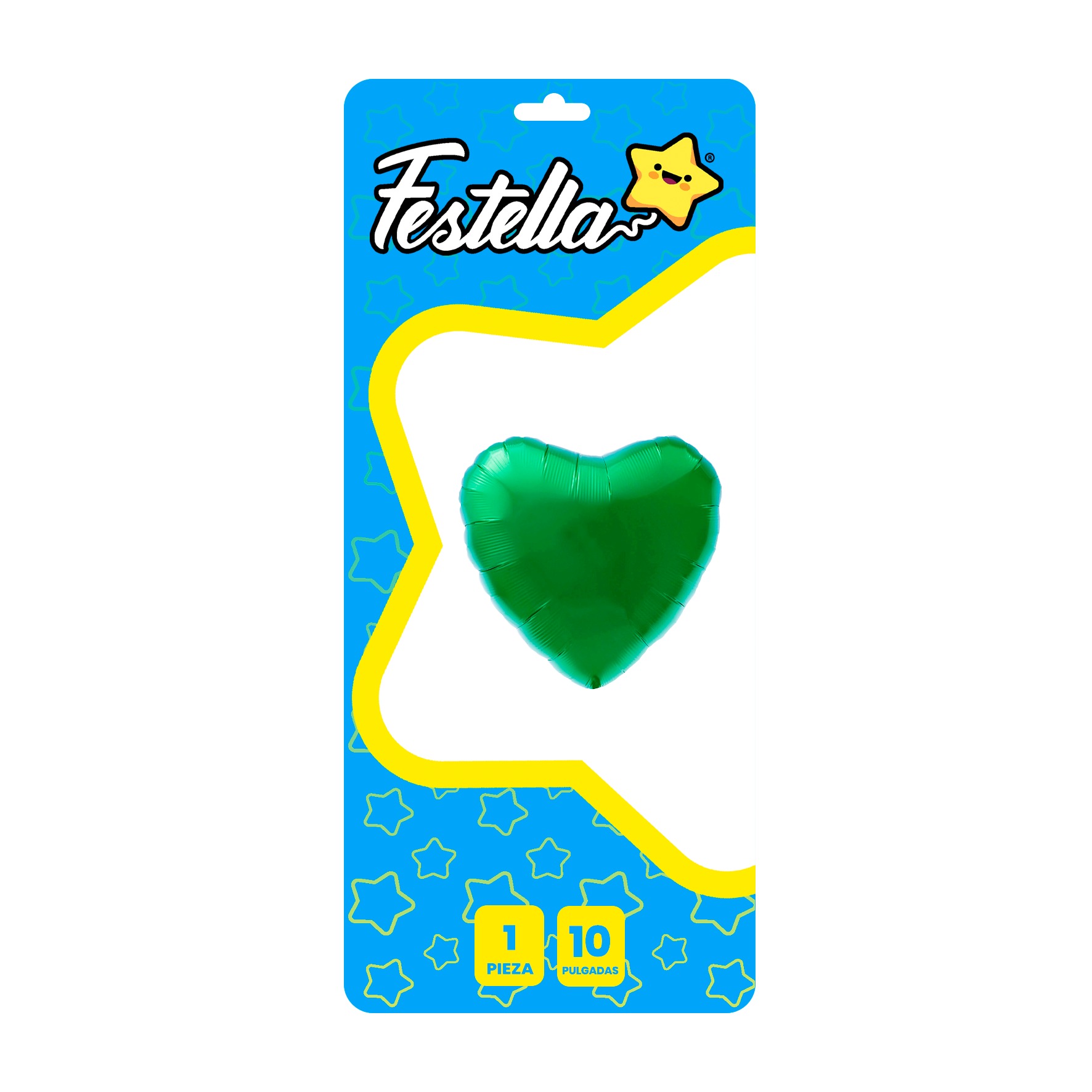 GLOBO CORAZON VERDE 10" CARTON (PQTX25)