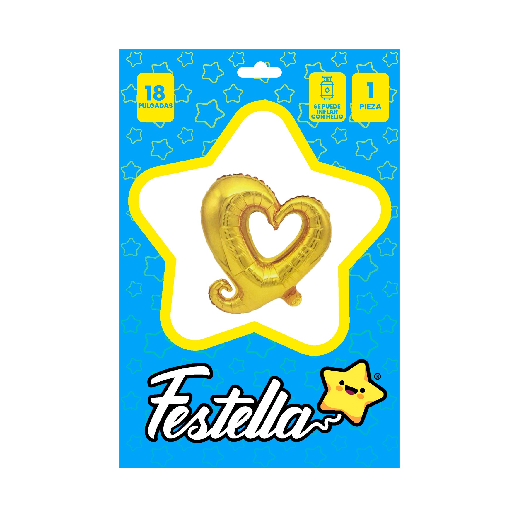 GLOBO CORAZON DORADO 18"