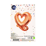 GLOBO CORAZON PALO ROSA 18"(PQTX25):