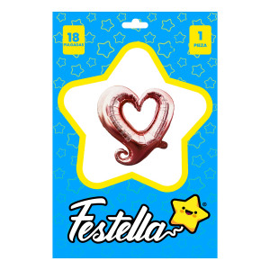 GLOBO CORAZON PALO ROSA 18"(PQTX25):