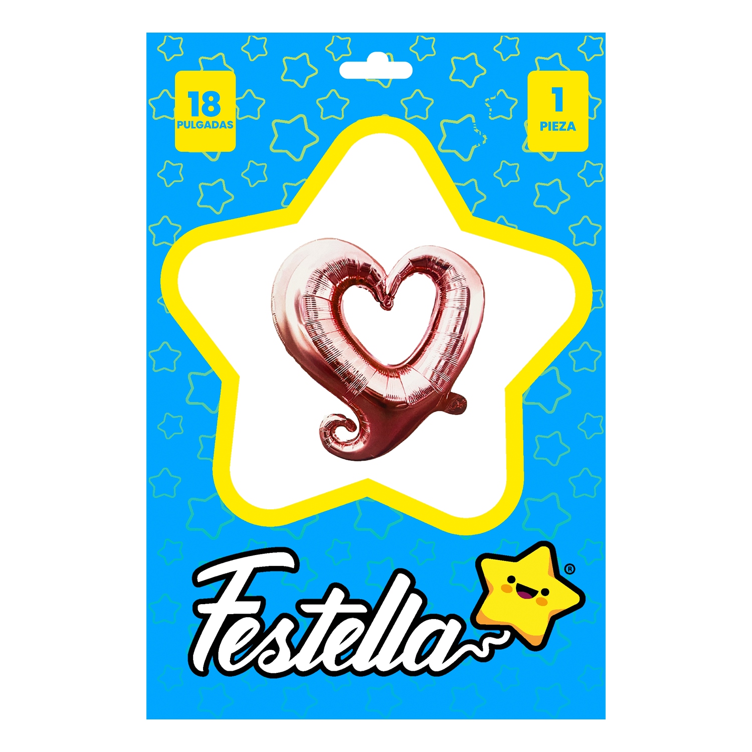 GLOBO CORAZON PALO ROSA 18"(PQTX25):