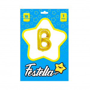 GLOBO LETRA B DORADO 16" (PQTX25)