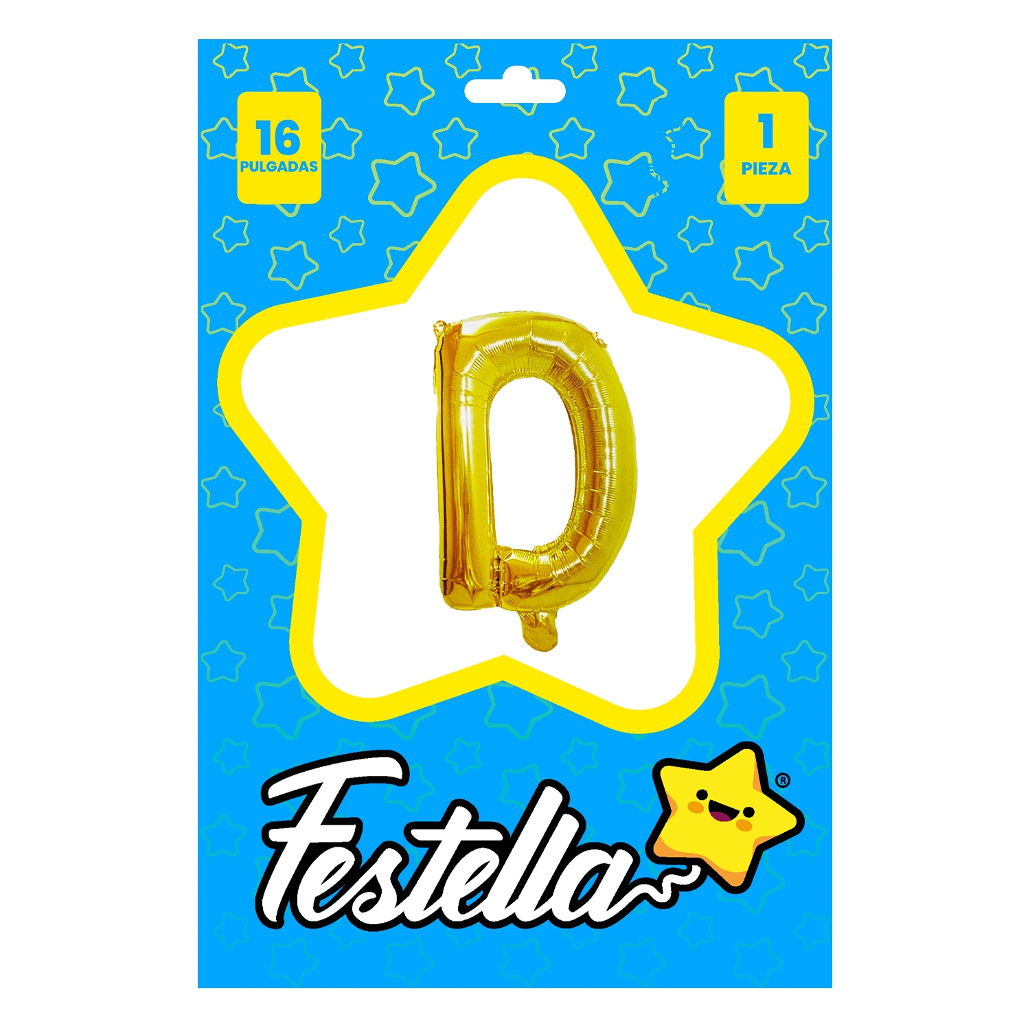 GLOBO LETRA D DORADO 16" (PQTX25)