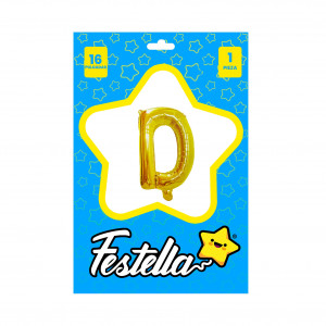 GLOBO LETRA D DORADO 16" (PQTX25)