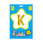 GLOBO LETRA K DORADO(PQTX25)