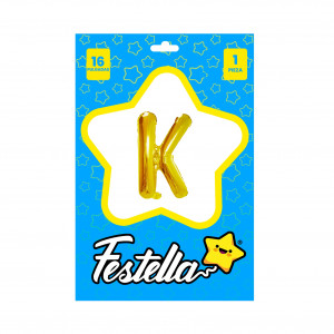 GLOBO LETRA K DORADO(PQTX25)