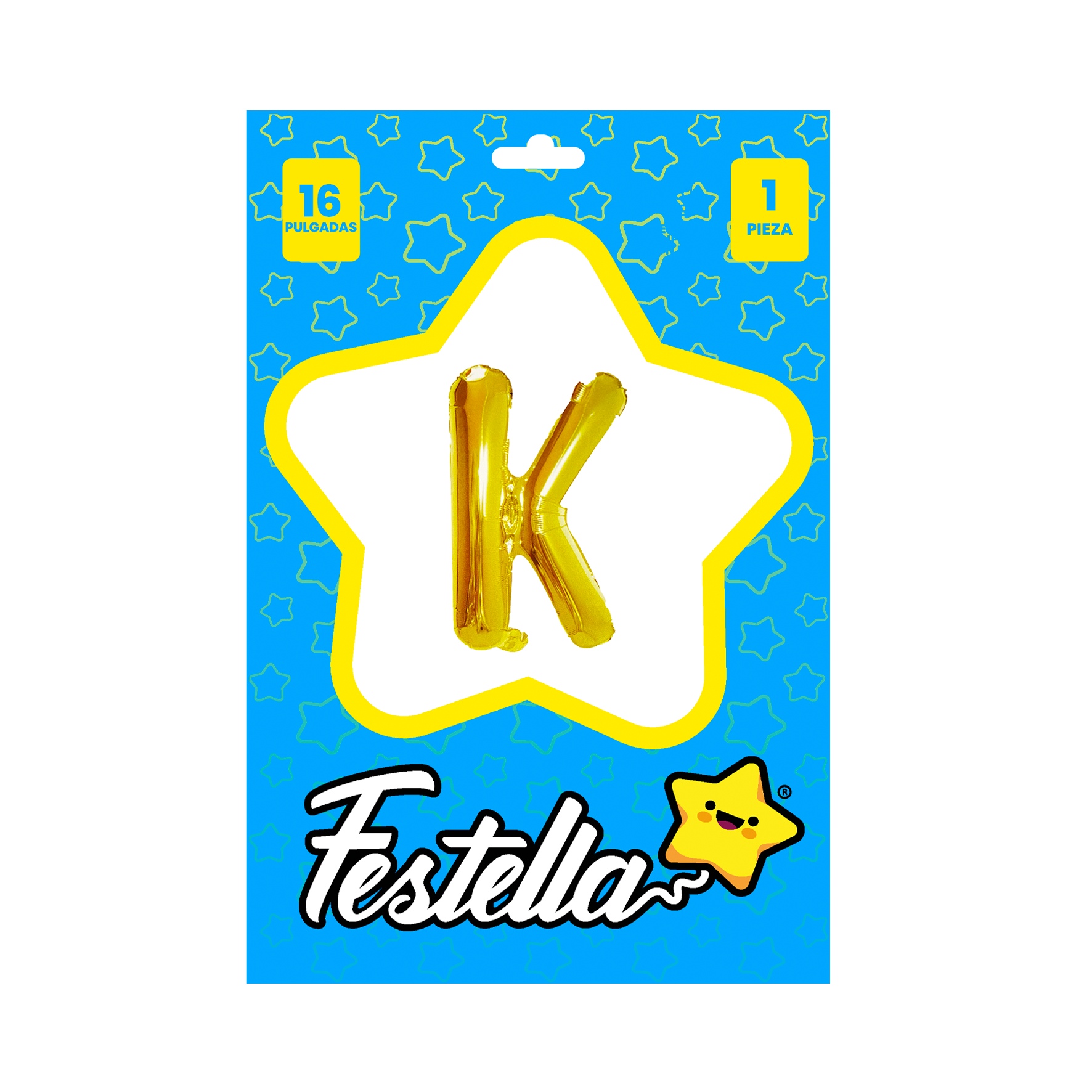 GLOBO LETRA K DORADO(PQTX25)