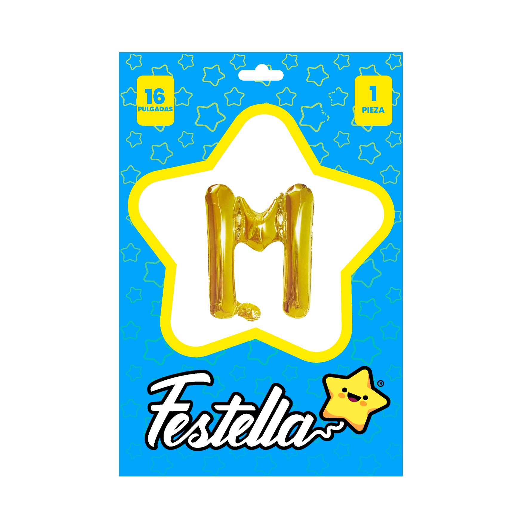 GLOBO LETRA M DORADO