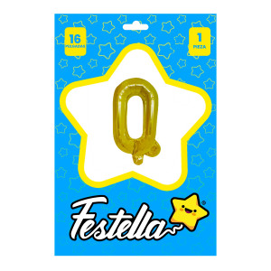 GLOBO LETRA Q DORADO(PQTX25)