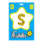 GLOBO LETRA S DORADO(PQTX25)