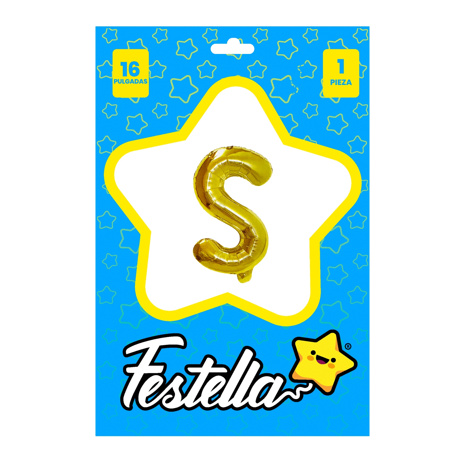 GLOBO LETRA S DORADO(PQTX25)