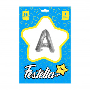 GLOBO LETRA A PLATEADA(PQTX25)