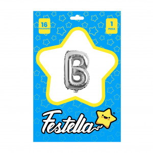 GLOBO LETRA B PLATEADA(PQTX25)