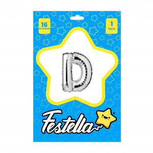 GLOBO LETRA D PLATEADA(PQTX25)