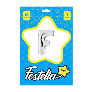 GLOBO LETRA F PLATEADA(PQTX25)