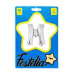 GLOBO LETRA M PLATEADA (PQTX25)