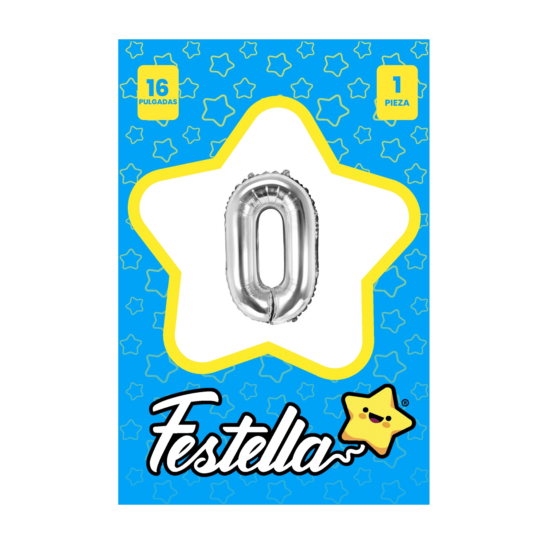 GLOBO LETRA O PLATEADA(PQTX25)