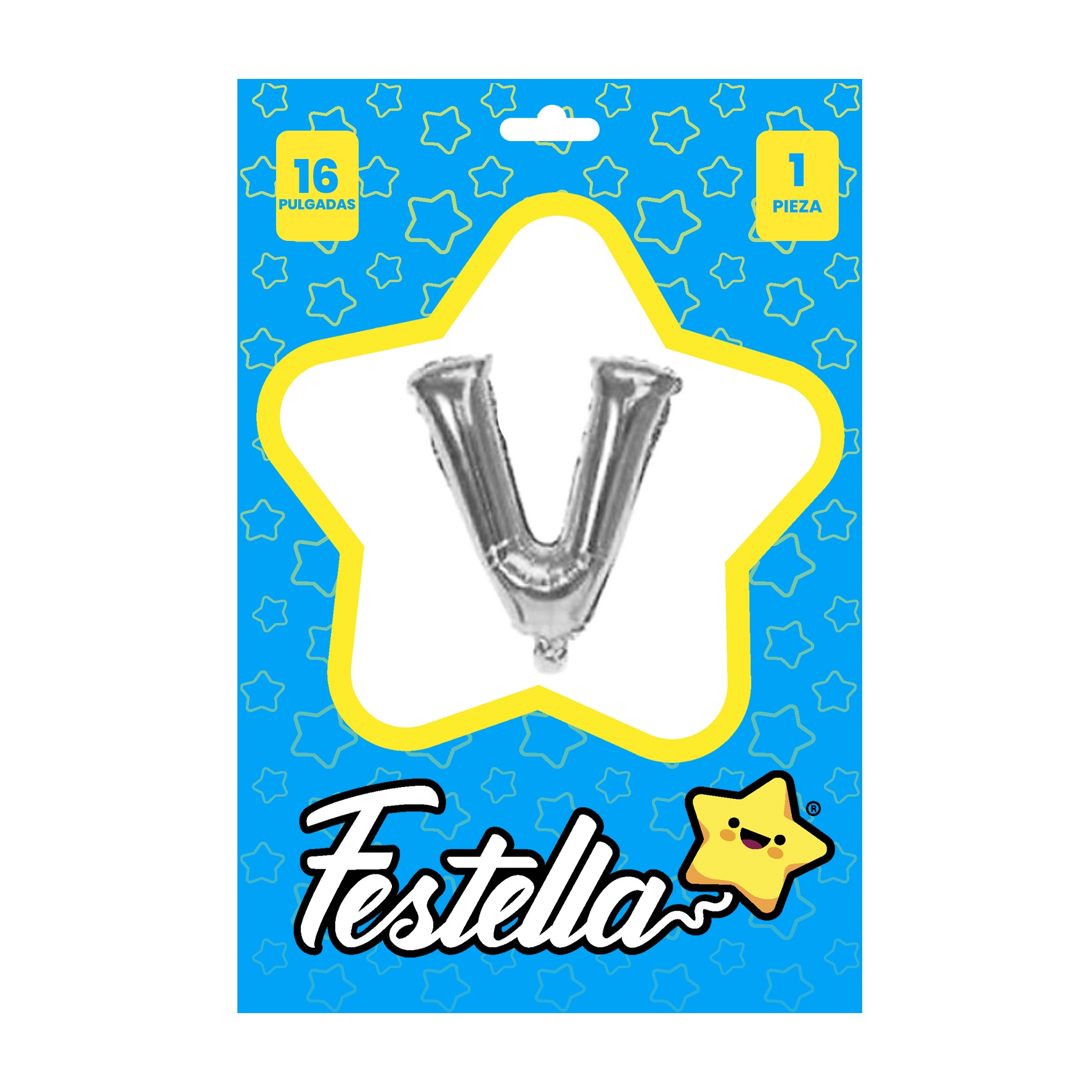 GLOBO LETRA V PLATEADA 16" (PQTX25)