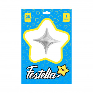 GLOBO ESTRELLA PLATEADO 26"