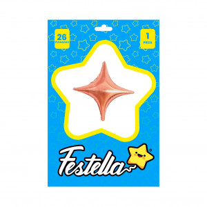 GLOBO ESTRELLA PALO ROSA 26"